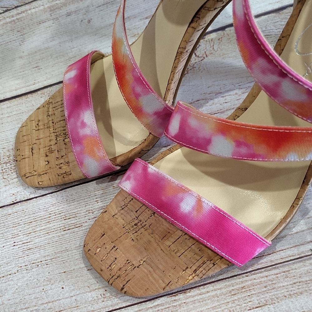 Jessica Simpson Pink and Tan Strappy Heels - Picture 8 of 9